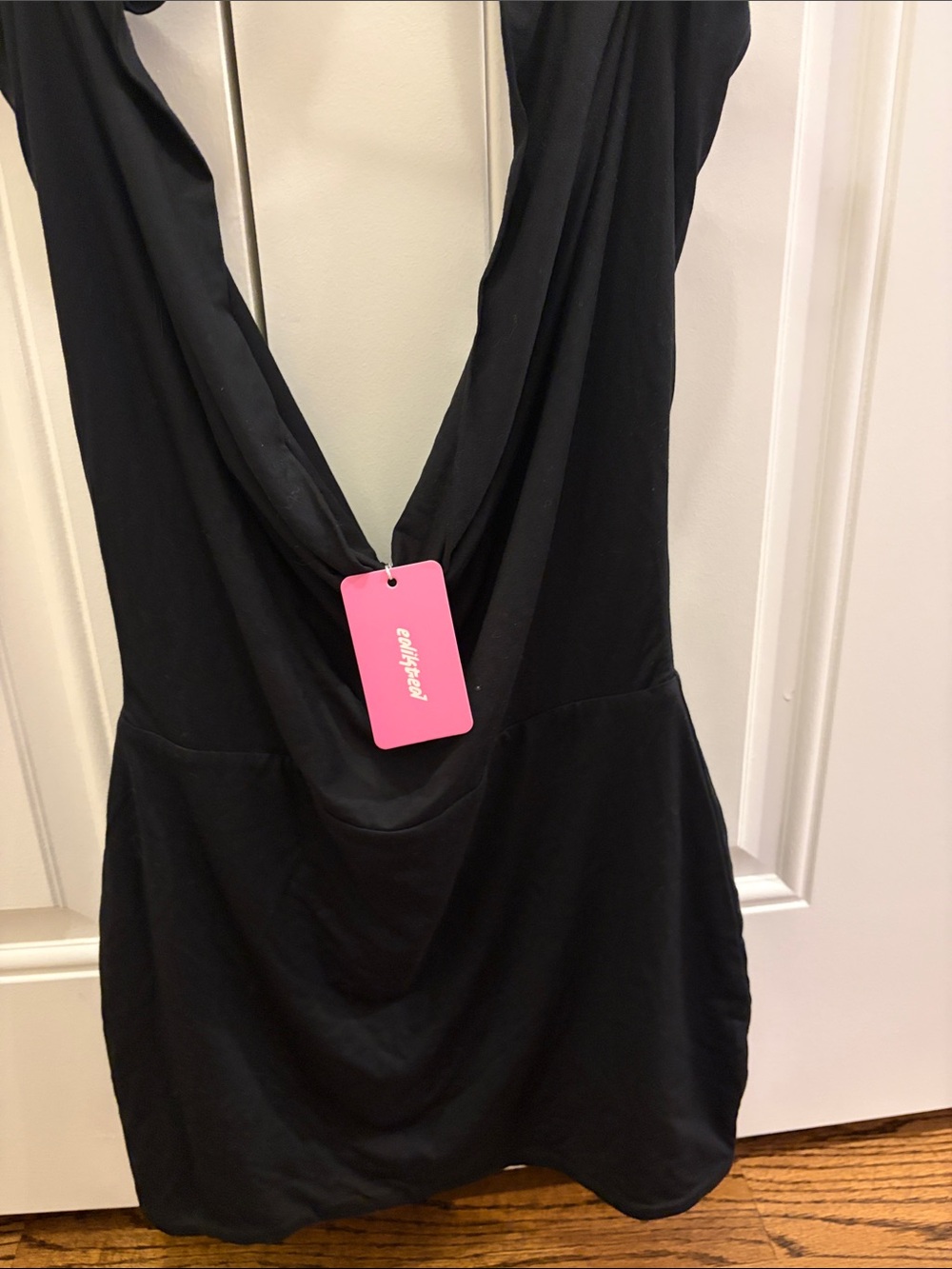 Edikted Black Buckle Cowl Neck Mini Dress - Picture 6 of 6